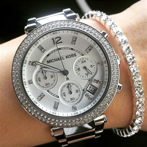 michael kors silver watch for women|Michael Kors access watch silver.